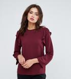 Y.a.s Tall Ruffle Flared Sleeve Top - Red