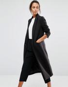 Selected Longline Tailored Coat - Black