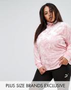 Puma Exclusive To Asos Plus Velvet Sweatshirt - Pink