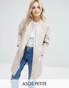 Asos Petite Trench With Minimal Styling - Stone