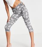 Asyou Ring Detail Capri Pant In Dollar Print - Part Of A Set-multi