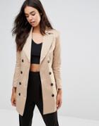 Unique 21 Belted Double Breasted Trench Coat - Beige