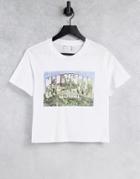 Asos Design Shrunken T-shirt With Vintage Hollywood Print In White