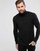 G-star Roll Neck Sweater With Biker Sleeves - Gray