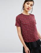 Poppy Lux Leopard Print Top - Red