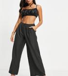 Asos Design Petite Ultimate Slouch Dad Pants In Charcoal-grey