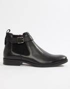 Silver Street Buckle Chelsea Boot In Black - Black