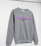 Topshop Petite 'sports Club' Sweatshirt In Gray-grey