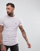 Religion Longline T-shirt With Curved Hem And Bleach Splatter Print - Purple