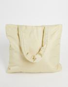 Asos Design Oversized Padded Tote Bag In Ecru-multi