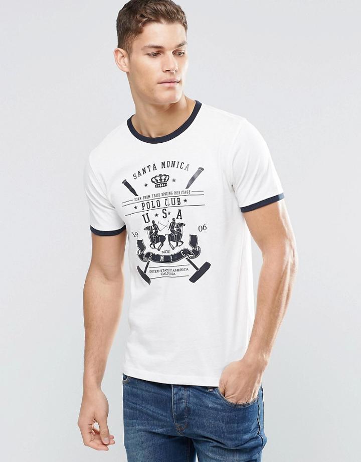 Santa Monica Polo Club Dual T-shirt - Cream