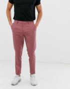 Asos Design Skinny Smart Pants In Dusty Berry - Purple