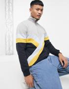 Soul Star Half-zip High Neck Sweatshirt In Navy