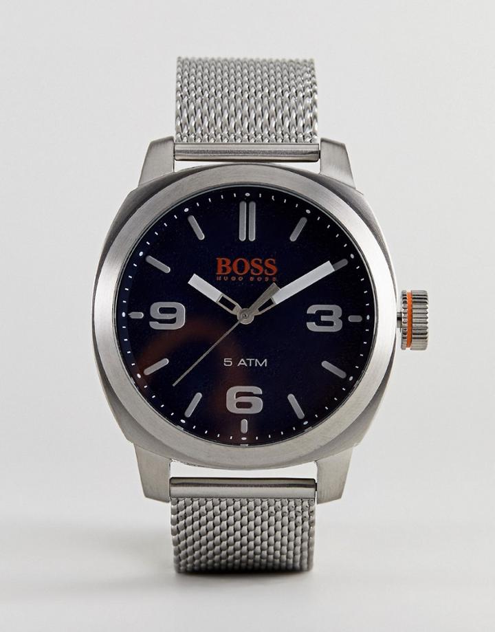 Boss Orange By Hugo Boss Hong Kong Watch With Blue Dial - Silver