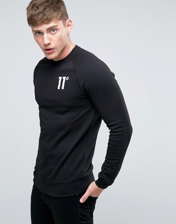 11 Degrees Sweatshirt With Logo - Black