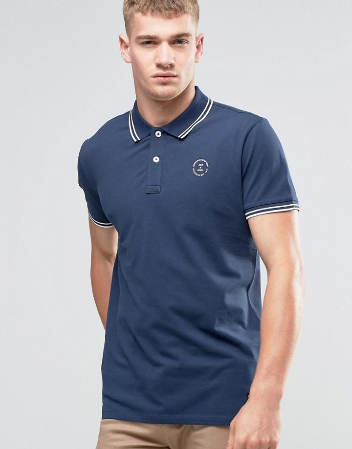 Jack & Jones Twin Tipped Polo - Navy