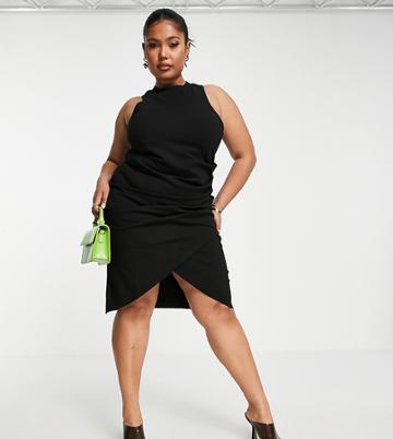 Extro & Vert Plus Racer Back Body-conscious Dress In Black
