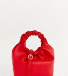 My Accessories London Ruched Handle Mini Grab Bag - Red