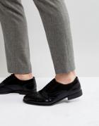 Asos Brogue Shoes In Black Faux Leather And Faux Suede Detail - Black