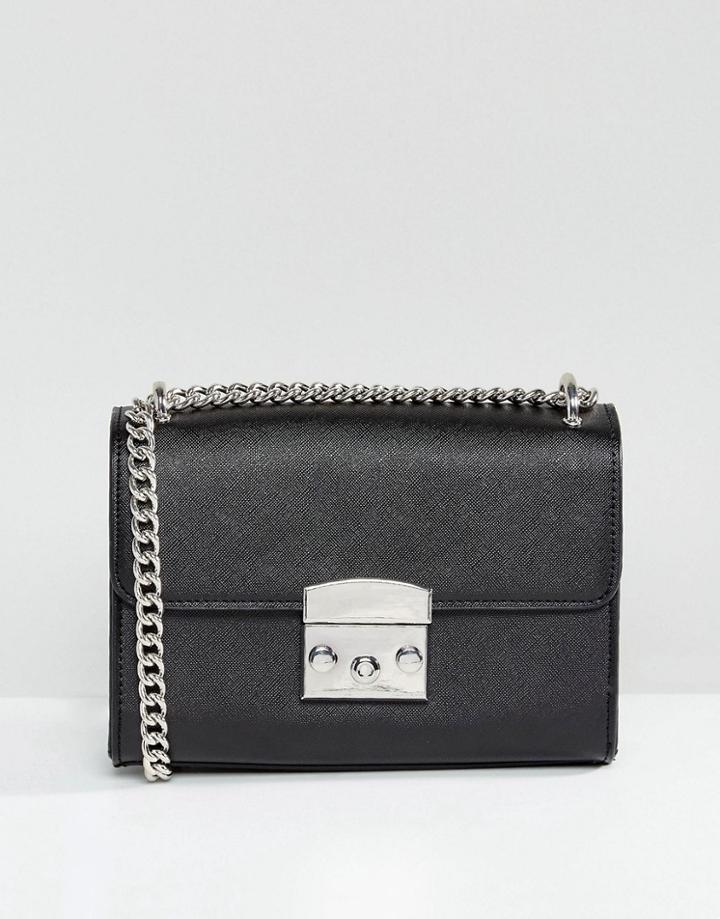 Bershka Chain Detail Cross Body Bag - Black