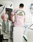 New Love Club Mac N Cheese Back Print Oversized T-shirt In Pink
