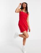 Tommy Jeans Logo Strap Dress In Red