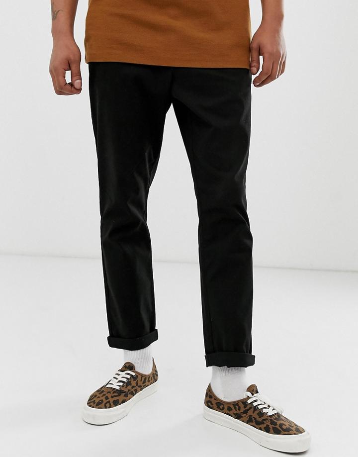 Asos Design Tapered Chinos In Black - Black