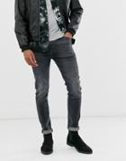 Asos Design 12.5oz Skinny Jeans In Vintage Washed Black
