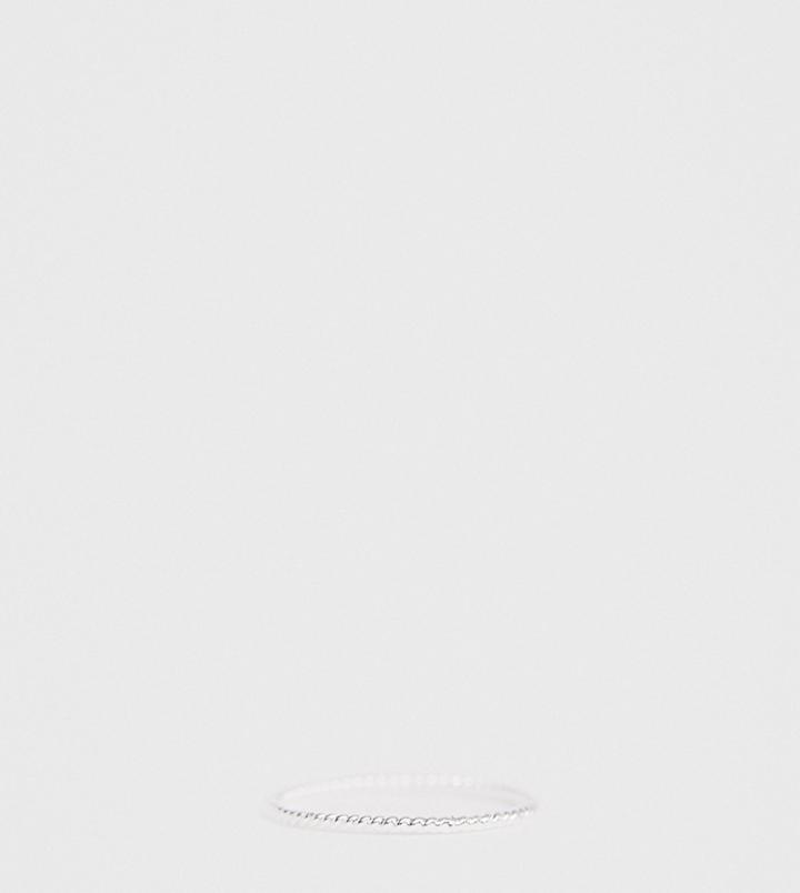 Asos Design Sterling Silver Ring In Twist Design