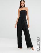 Asos Tall Bandeau Jumpsuit With Neck Strap Detail - Black