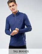 Ted Baker Tall Long Sleeve Polo - Blue