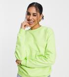 Asos Design Petite Ultimate Sweatshirt In Lime-green