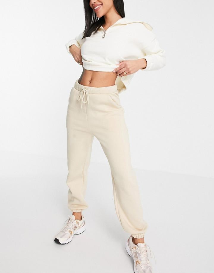 Asos Design Oversized Sweatpants In Almonds-white