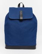Asos Backpack With Sleek Fastening - Blue