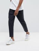 Kiomi Cargo Pants In Washed Black - Black