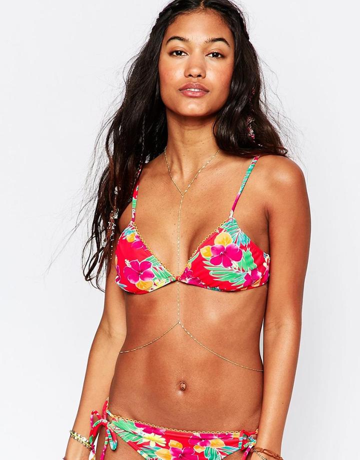Hobie Tropical Triangle Bikini Top - Red