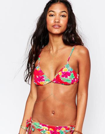 Hobie Tropical Triangle Bikini Top - Red