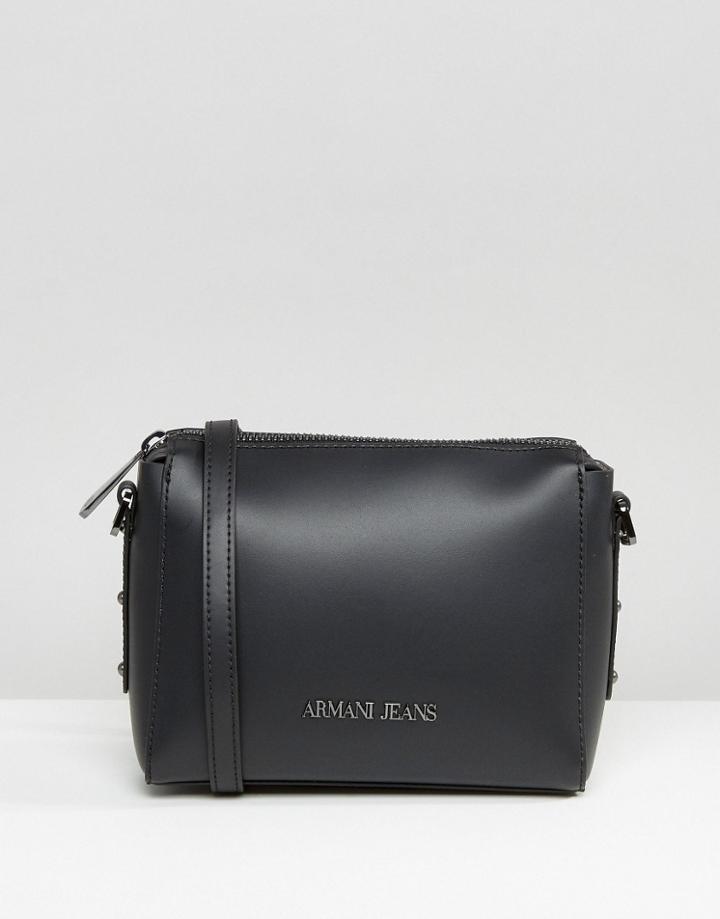 Armani Jeans Minimal Cross Body Bag In Black - Black