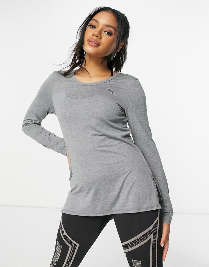 Puma Layering T-shirt In Gray-grey