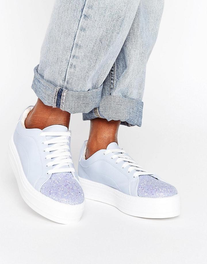 Asos Dazzle Lace Up Sneakers - Blue