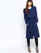 Vero Moda Belted Overlay Coat - Total Eclipse