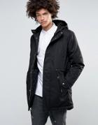 Minimum Wrexford Hooded Parka Fake Fur And Padded Lining - Black