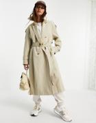 Mango Trench Coat In Stone-neutral