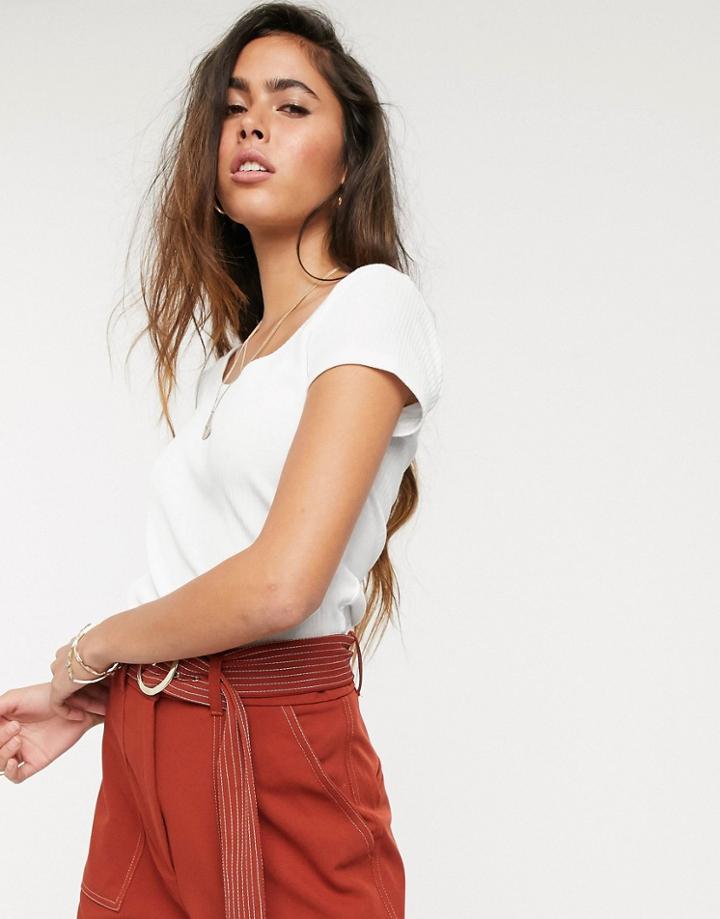 River Island Scoop T-shirt In White
