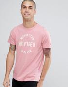 Tommy Hilfiger Owen Manhattan Logo T-shirt In Pink Marl - Pink