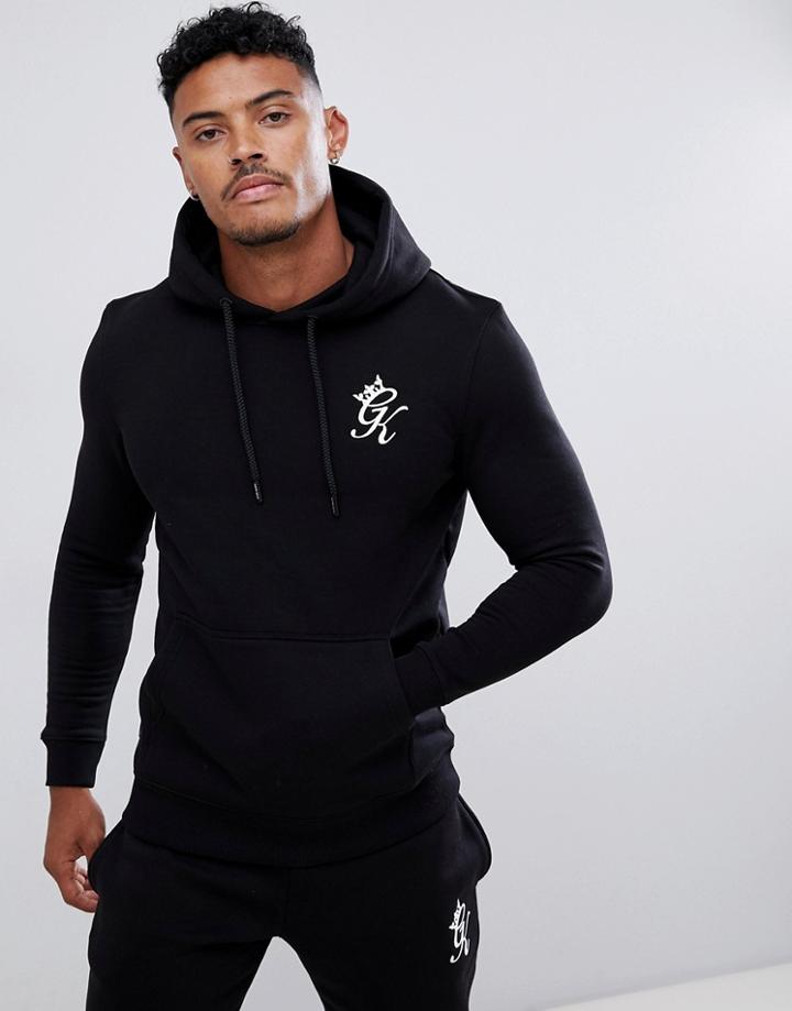 Gym King Muscle Hoodie In Black With Logo - Black