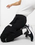 The Couture Club Regular Woven Cargo Sweatpants With Pocket Detail In Black