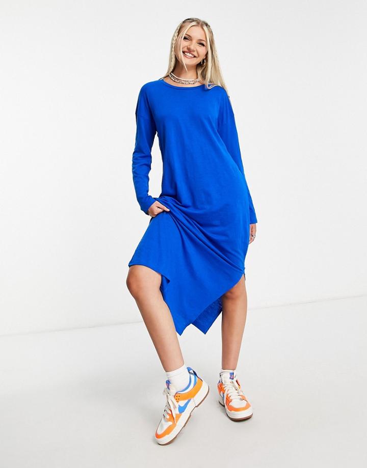 Noisy May Maxi T-shirt Dress In Bright Blue