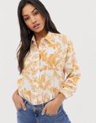Asos Design Long Sleeve Shirt In Paisley Print-multi