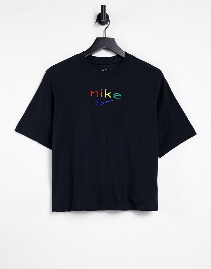 Nike Training One Rainbow Dry T-shirt In Black